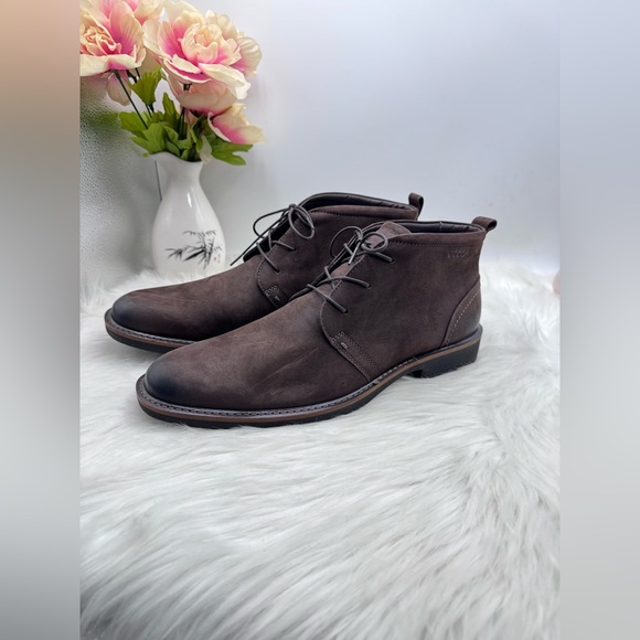 Ecco Other - ECCO Men’s Brown Leather Chukka Boots – Lace-Up Ankle Boots Size 44 (US 10-10.5)